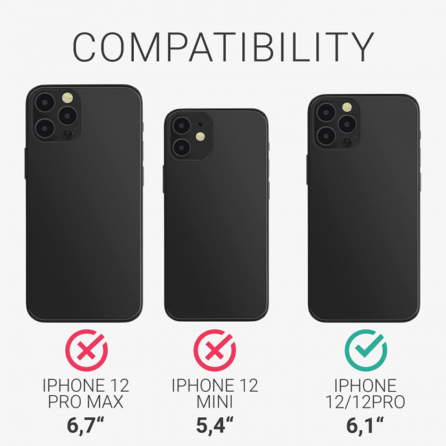 KW iPhone 12 / 12 Pro Θήκη Σιλικόνης TPU - Black - 54513.01