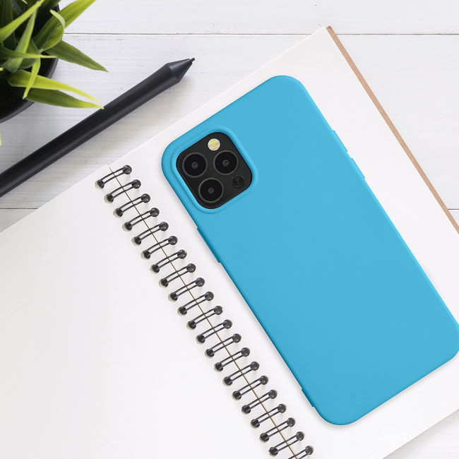 KW iPhone 12 / iPhone 12 Pro Θήκη Σιλικόνης Rubberized TPU - Sea Blue - 53844.223