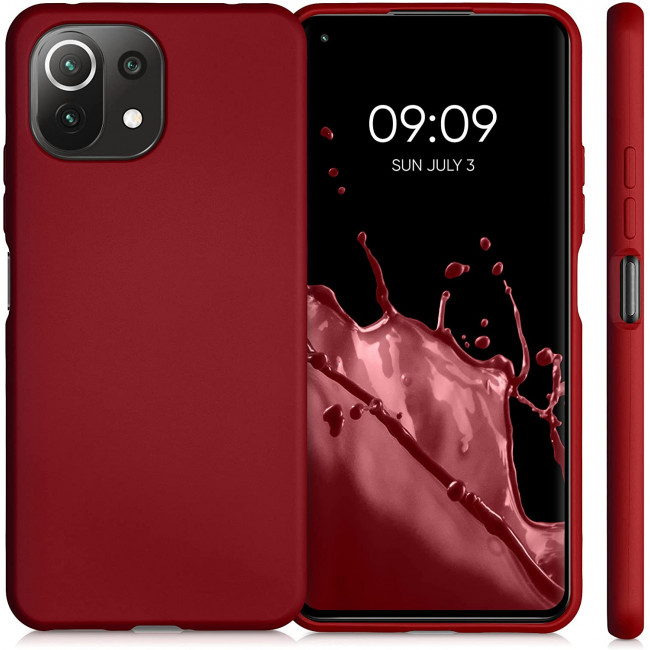 KW Xiaomi Mi 11 Lite / Mi 11 Lite 5G Θήκη Σιλικόνης TPU - Metallic Dark Red - 54727.36