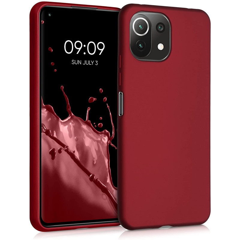 KW Xiaomi Mi 11 Lite / Mi 11 Lite 5G Θήκη Σιλικόνης TPU - Metallic Dark Red - 54727.36