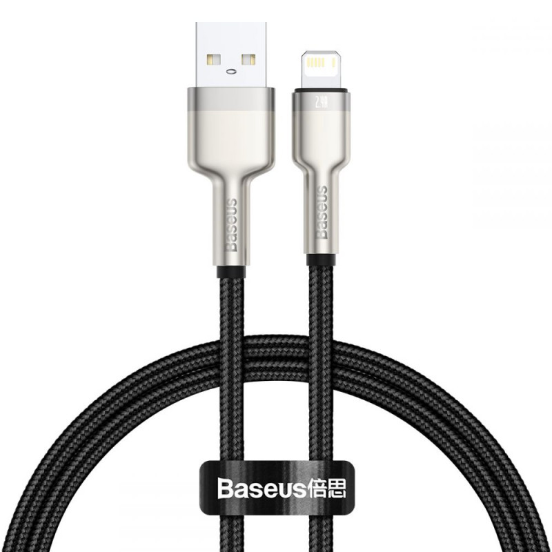 Baseus Cafule Metal Cable Lightning 2.4A - Καλώδιο Δεδομένων και Φόρτισης Lightning 0.25m - Black / Gold - CALJK-01