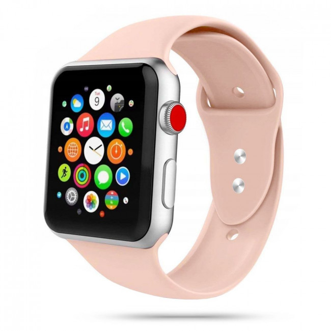 Tech-Protect Λουράκι Apple Watch 2 / 3 / 4 / 5 / 6 / 7 / 8 / 9 / SE / SE 2 / ULTRA / ULTRA 2 - 42 / 44 / 45 / 49 mm IconBand Λαστιχένιο - Pink Sand