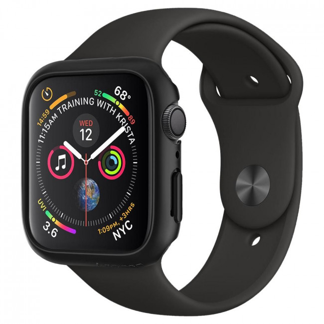 Spigen Θήκη Apple Watch 4 / 5 / 6 / SE / SE 2 44mm Thin Fit - Black