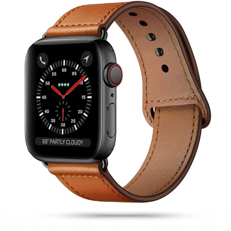 Tech-Protect Λουράκι Apple Watch 2 / 3 / 4 / 5 / 6 / 7 / 8 / 9 / SE / SE 2 / ULTRA / ULTRA 2 - 42 / 44 / 45 / 49 mm LeatherFit Δερμάτινο - Brown