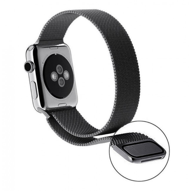 Tech-Protect Λουράκι Apple Watch 4 / 5 / 6 / 7 / 8 / 9 / 10 / SE / ULTRA 1 / ULTRA 2 - 44 / 45 / 46 / 49 mm MilaneseBand από Ανοξείδωτο Ατσάλι - Black