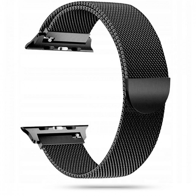 Tech-Protect Λουράκι Apple Watch 2 / 3 / 4 / 5 / 6 / 7 / 8 / 9 / SE / SE 2 - 38 / 40 / 41 mm MilaneseBand από Ανοξείδωτο Ατσάλι - Black