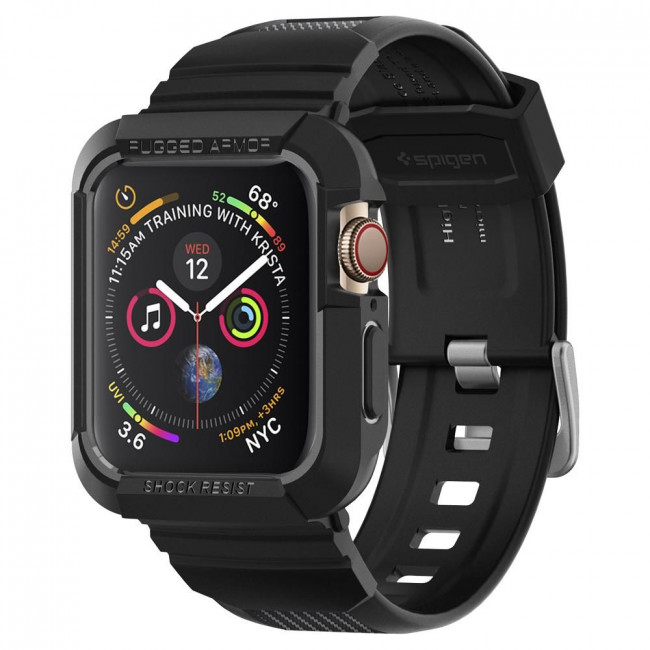 Spigen Λουράκι Apple Watch 4 / 5 / 6 / SE / SE 2 44mm Rugged Armor Pro - Black