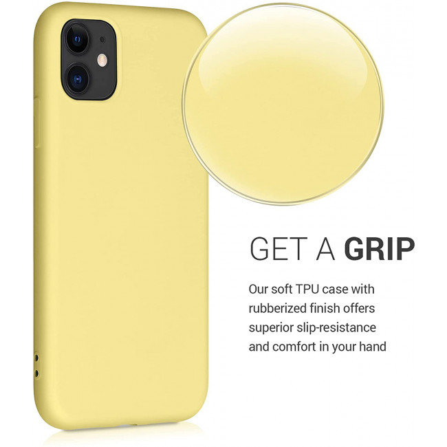 KW iPhone 11 Θήκη Σιλικόνης Rubberized TPU - Mellow Yellow - 50791.216