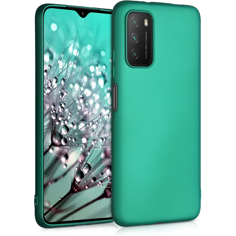 KW Xiaomi Poco M3 Θήκη Σιλικόνης TPU - Metallic Turquoise - 53973.128