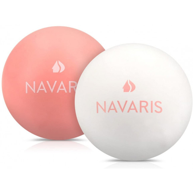 Navaris Lacrosse Massage Balls - Σετ με 2 Μπάλες Μασάζ - White / Pink - 42915