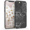 KW iPhone 12 / iPhone 12 Pro Θήκη Σιλικόνης TPU Design Flower Twins - Διάφανη / Silver - 53035.11