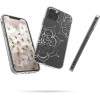 KW iPhone 12 / iPhone 12 Pro Θήκη Σιλικόνης TPU Design Flower Twins - Διάφανη / Silver - 53035.11