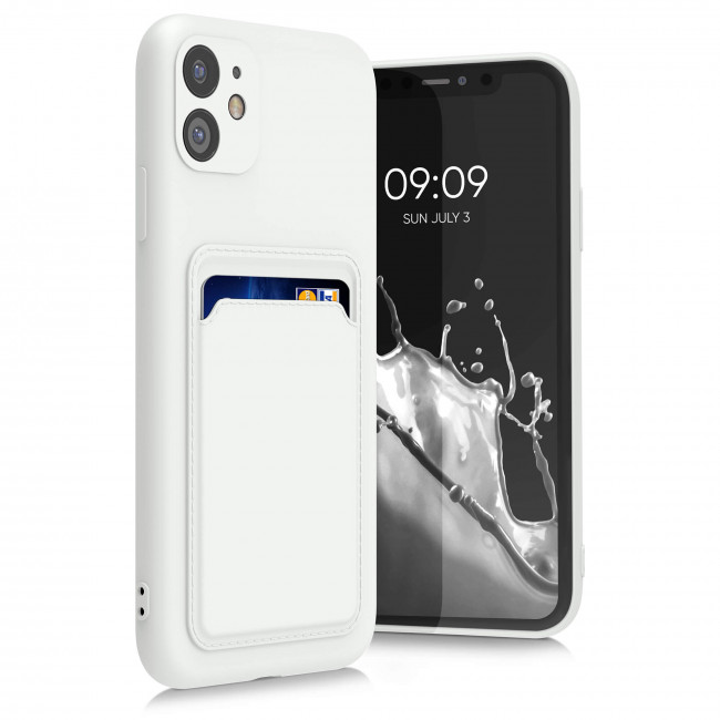 KW iPhone 11 Θήκη Σιλικόνης TPU με Υποδοχή για Κάρτα - White - 55114.02