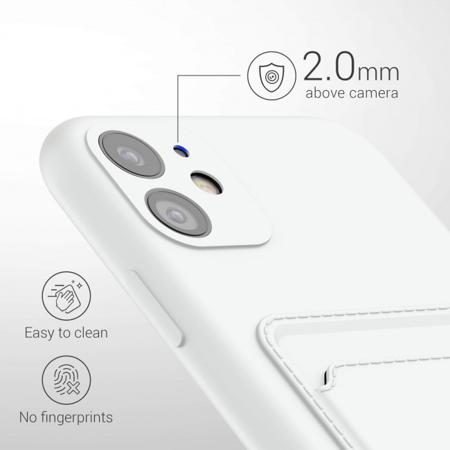 KW iPhone 11 Θήκη Σιλικόνης TPU με Υποδοχή για Κάρτα - White - 55114.02