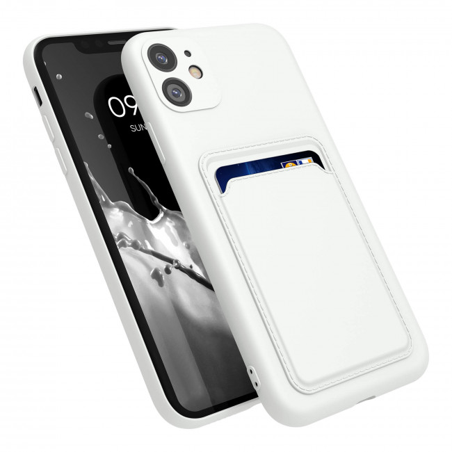 KW iPhone 11 Θήκη Σιλικόνης TPU με Υποδοχή για Κάρτα - White - 55114.02