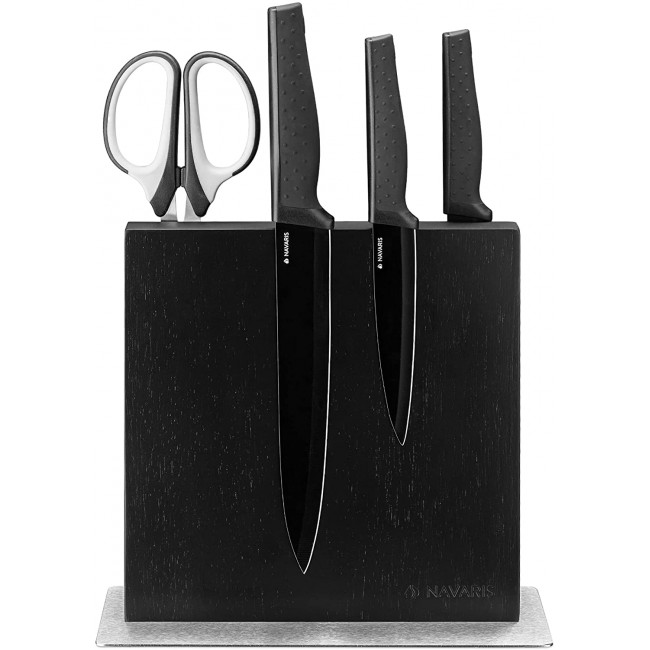 Navaris Double Sided Wooden Magnetic Knife Holder Μαγνητική Ξύλινη Βάση Μαχαιριών Διπλής Όψεως - Black - 50416.025.04