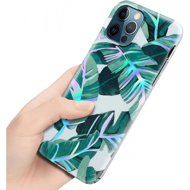 Cadorabo iPhone 12 Pro Max Θήκη Σιλικόνης TPU - Banana Leaves