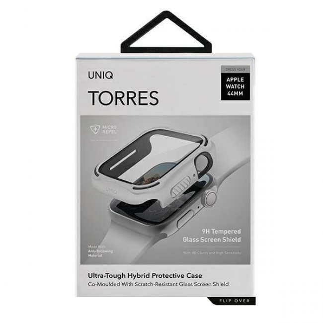 UNIQ Θήκη Apple Watch 4 / 5 / 6 / SE / SE 2 44mm Torres με Αντιχαρακτικό γυαλί 9H - Dove White