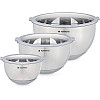 Navaris Stainless Steel Mixing Bowls Set of 3 Σετ με 3 Μεταλλικά Δοχεία Φαγητού - Grey - 49210.03.22