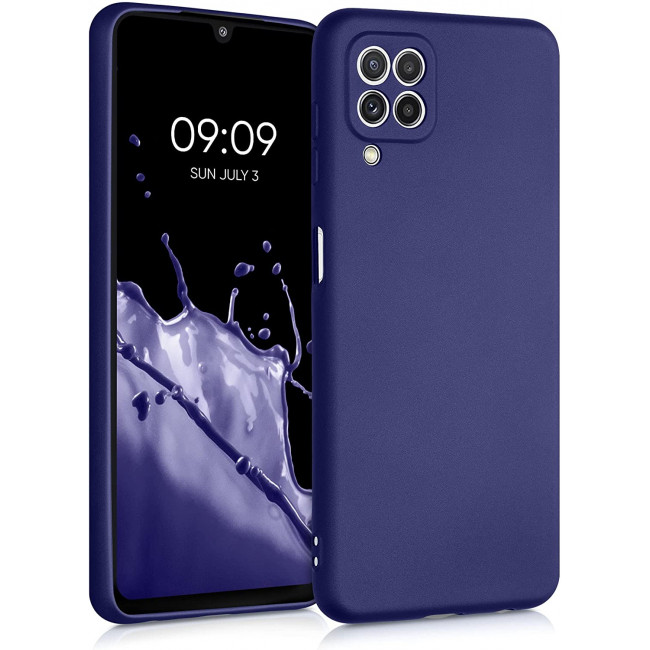 KW Samsung Galaxy A22 4G Θήκη Σιλικόνης TPU - Metallic Blue - 55495.64