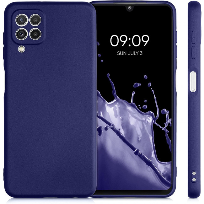 KW Samsung Galaxy A22 4G Θήκη Σιλικόνης TPU - Metallic Blue - 55495.64