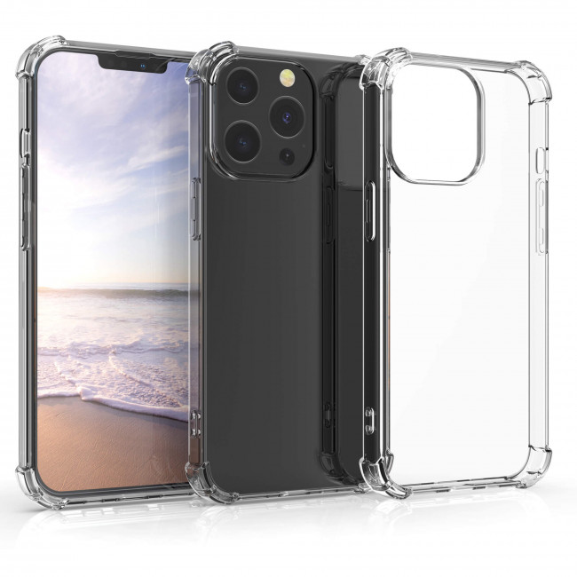 KW iPhone 13 Pro Θήκη Σιλικόνης TPU με Ενισχυμένες Γωνίες - Διάφανη - 55960.03