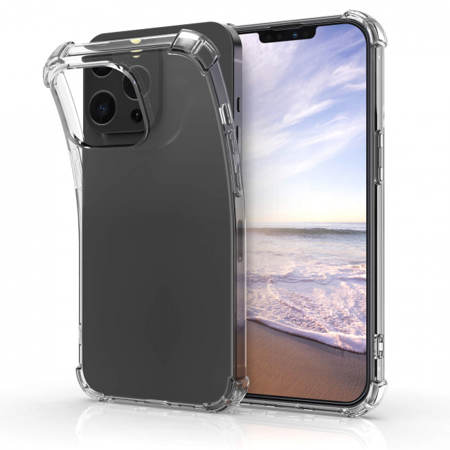 KW iPhone 13 Pro Θήκη Σιλικόνης TPU με Ενισχυμένες Γωνίες - Διάφανη - 55960.03