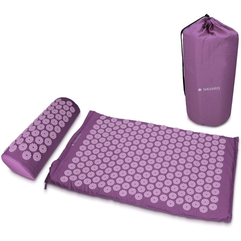 Navaris 2-in-1 Acupressure Mat and Pillow Set Σετ 2 σε 1 Χαλάκι και Μαξιλάρι Μασάζ - Berry - 43899.26