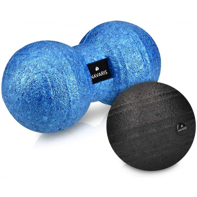 Navaris 2x Peanut Duo Massage Ball - Σετ με 2 Μπάλες Μασάζ - Blue / Black - 48106.04