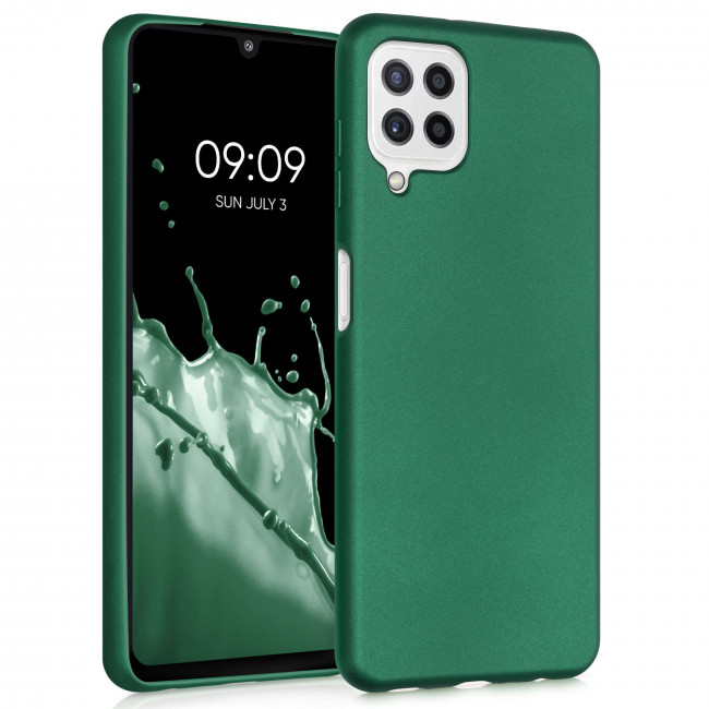 KW Samsung Galaxy A22 4G Θήκη Σιλικόνης TPU - Metallic Dark Green - 55495.170