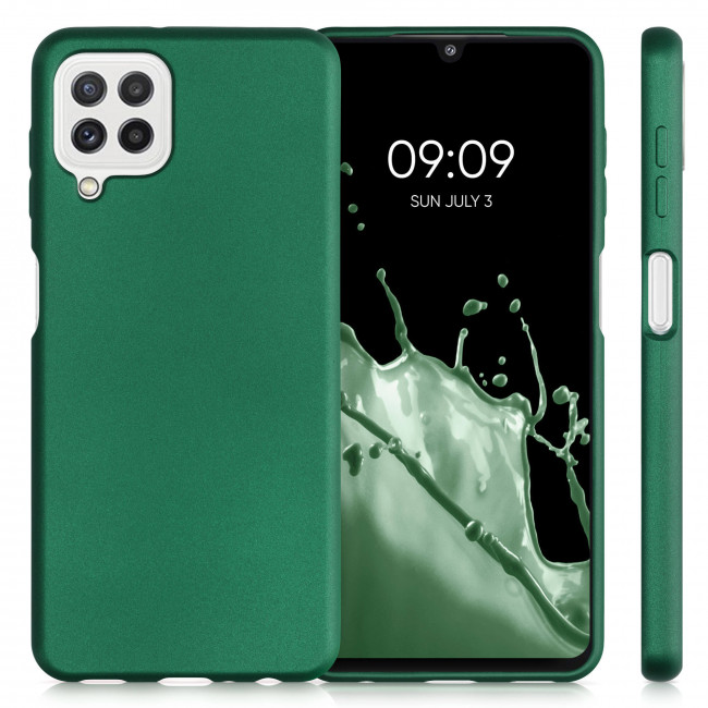 KW Samsung Galaxy A22 4G Θήκη Σιλικόνης TPU - Metallic Dark Green - 55495.170