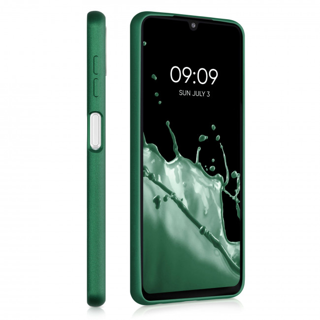 KW Samsung Galaxy A22 4G Θήκη Σιλικόνης TPU - Metallic Dark Green - 55495.170