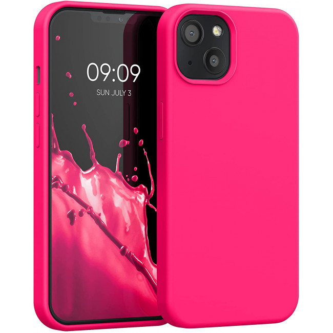 KW iPhone 13 Θήκη Σιλικόνης Rubberized TPU - Neon Pink - 55878.77