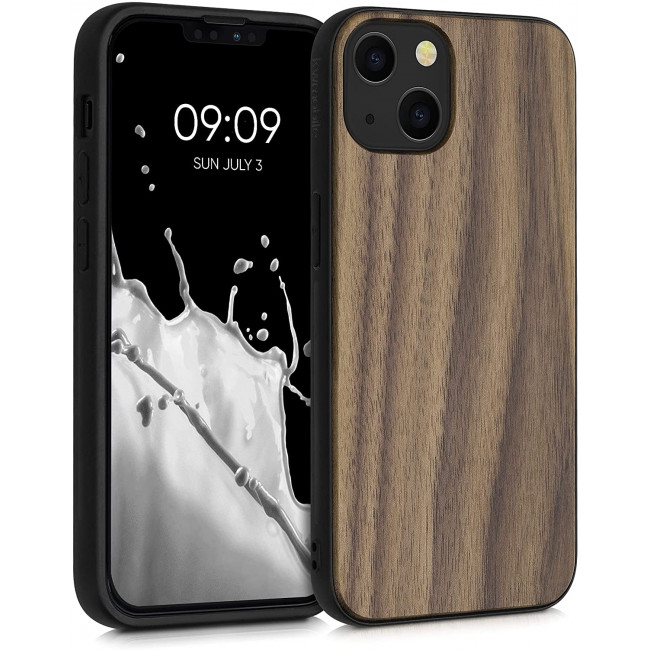 KW iPhone 13 Θήκη από Φυσικό Ξύλο - Dark Brown - 55954.18