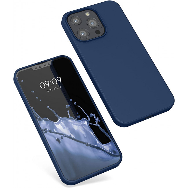 KW iPhone 13 Pro Θήκη Σιλικόνης Rubberized TPU - Navy Blue - 55962.116