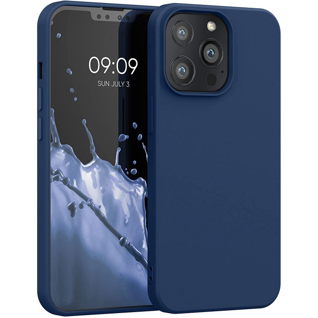 KW iPhone 13 Pro Θήκη Σιλικόνης Rubberized TPU - Navy Blue - 55962.116