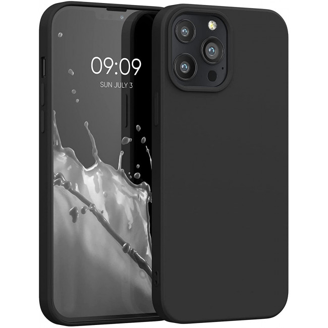 KW iPhone 13 Pro Max Θήκη Σιλικόνης Rubberized TPU - Black Matte - 55975.47