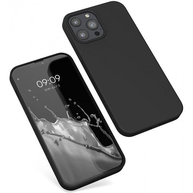 KW iPhone 13 Pro Max Θήκη Σιλικόνης Rubberized TPU - Black Matte - 55975.47