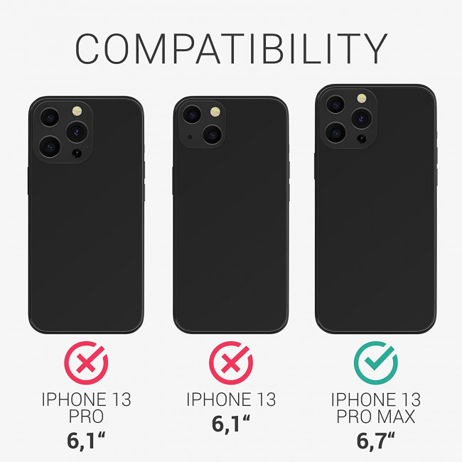 KW iPhone 13 Pro Max Θήκη Σιλικόνης TPU με Λουράκι - Διάφανη / Black - 55976.01