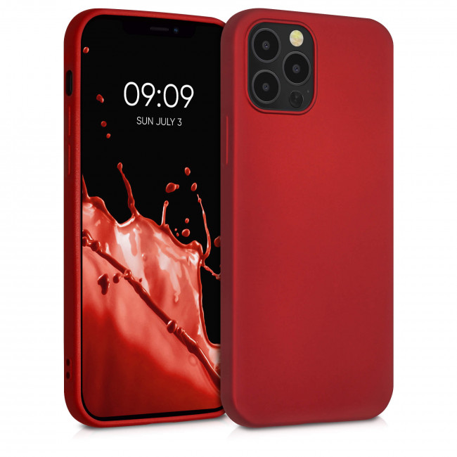 KW iPhone 12 / iPhone 12 Pro Θήκη Σιλικόνης TPU - Metallic Dark Red - 56114.36