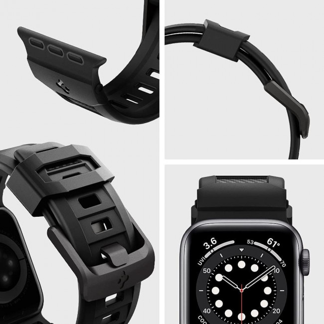 Spigen Λουράκι Apple Watch 2 / 3 / 4 / 5 / 6 / 7 / 8 / 9 / SE - 38 / 40 / 41 mm Rugged- Matte Black