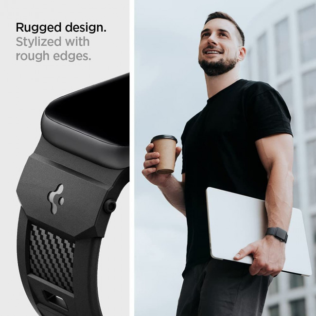 Spigen Λουράκι Apple Watch 2 / 3 / 4 / 5 / 6 / 7 / 8 / 9 / SE - 38 / 40 / 41 mm Rugged- Matte Black