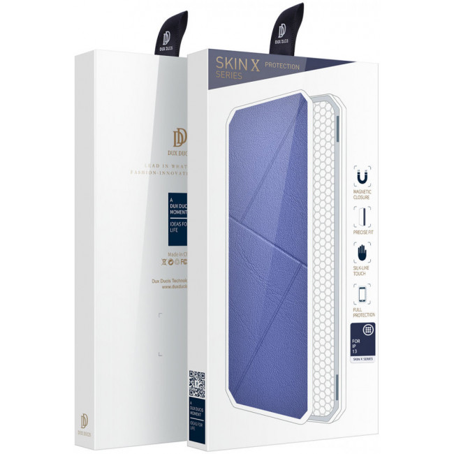 Dux Ducis iPhone 13 Skin X Flip Stand Case Θήκη Βιβλίο - Blue