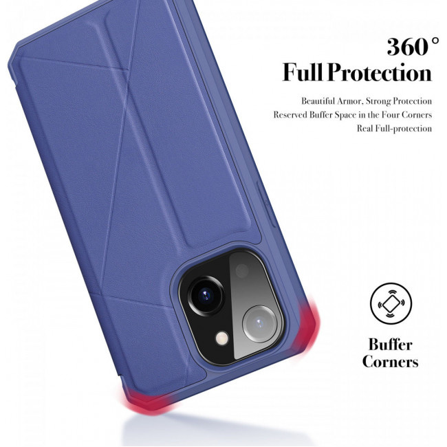 Dux Ducis iPhone 13 Skin X Flip Stand Case Θήκη Βιβλίο - Blue