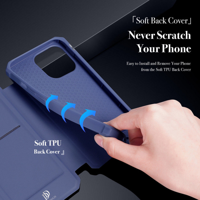 Dux Ducis iPhone 13 Skin X Flip Stand Case Θήκη Βιβλίο - Blue