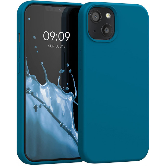 KW iPhone 13 Θήκη Σιλικόνης Rubberized TPU - Caribbean Blue - 55878.224