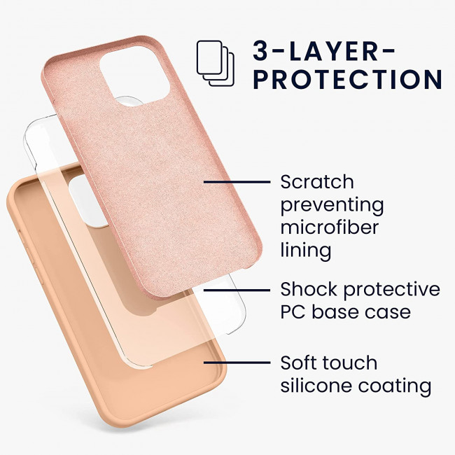 KW iPhone 13 Pro Max Θήκη Σιλικόνης Rubberized TPU - Peach - 55881.138