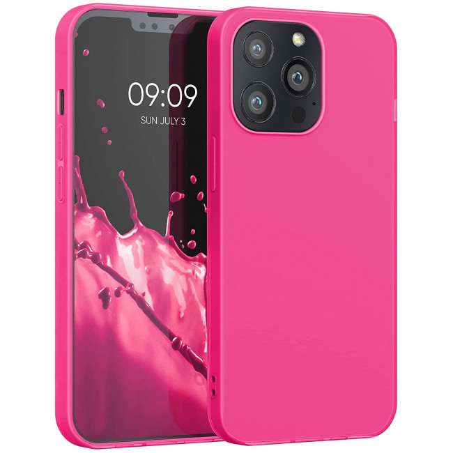 KW iPhone 13 Pro Θήκη Σιλικόνης TPU - Neon Pink - 55957.77