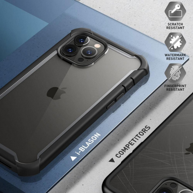 i-Blason iPhone 13 Pro Ares Σκληρή Θήκη με Πλαίσιο Σιλικόνης και Προστασία Οθόνης - Black