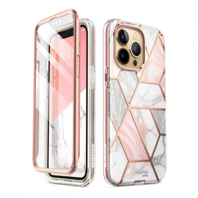 i-Blason iPhone 13 Pro Max Cosmo Σκληρή Θήκη με Πλαίσιο Σιλικόνης και Προστασία Οθόνης - Marble